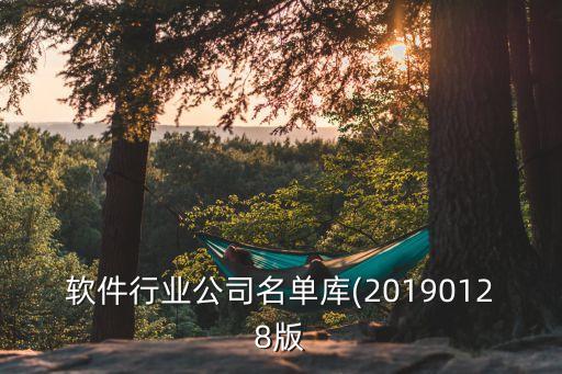 軟件行業(yè)公司名單庫(kù)(20190128版