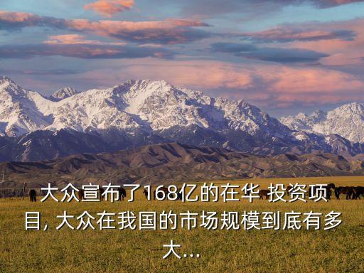  大眾宣布了168億的在華 投資項(xiàng)目, 大眾在我國的市場(chǎng)規(guī)模到底有多大...