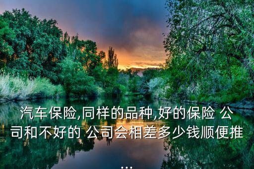 汽車保險(xiǎn),同樣的品種,好的保險(xiǎn) 公司和不好的 公司會相差多少錢順便推...