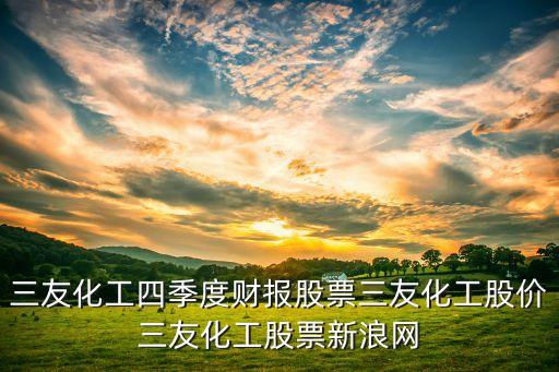 三友化工四季度財報股票三友化工股價三友化工股票新浪網