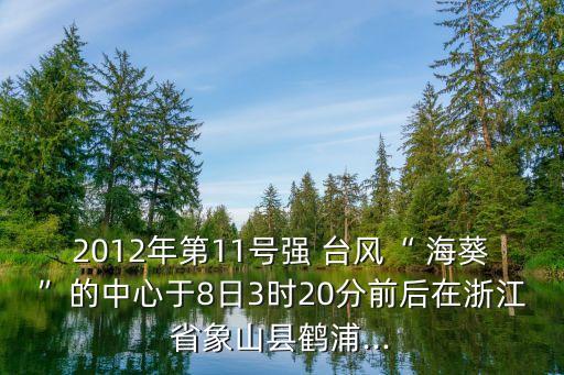 2012年第11號強 臺風“ 海葵”的中心于8日3時20分前后在浙江省象山縣鶴浦...