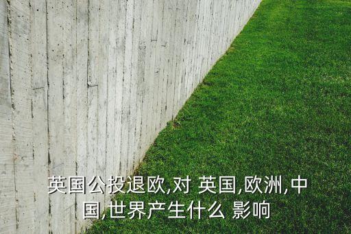  英國公投退歐,對 英國,歐洲,中國,世界產(chǎn)生什么 影響