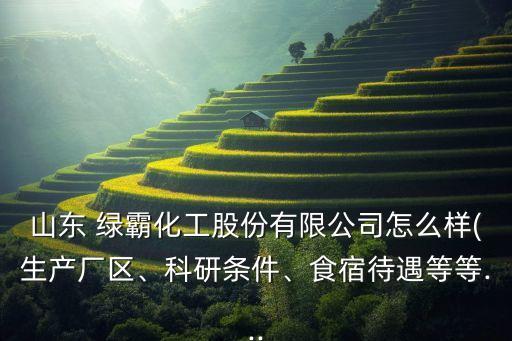山東 綠霸化工股份有限公司怎么樣(生產(chǎn)廠區(qū)、科研條件、食宿待遇等等...