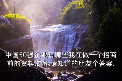 中國(guó)50強(qiáng)企業(yè)有哪些我在做一個(gè)招商前的資料準(zhǔn)備,請(qǐng)知道的朋友個(gè)答案...