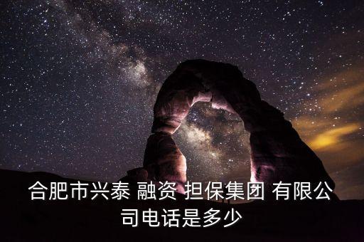 合肥市興泰 融資 擔保集團 有限公司電話是多少
