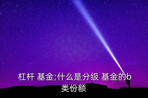  杠桿 基金;什么是分級(jí) 基金的b類份額