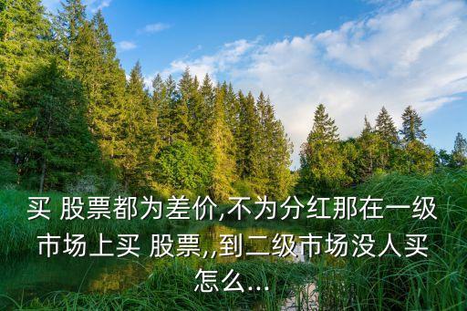 買 股票都為差價(jià),不為分紅那在一級(jí)市場(chǎng)上買 股票,,到二級(jí)市場(chǎng)沒(méi)人買怎么...