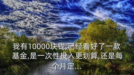 我有10000塊錢,已經(jīng)看好了一款 基金,是一次性投入更劃算,還是每個月定...