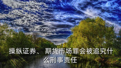  操縱證券、 期貨市場罪會被追究什么刑事責(zé)任