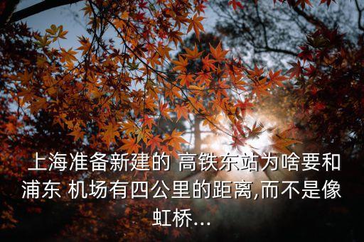  上海準(zhǔn)備新建的 高鐵東站為啥要和浦東 機(jī)場(chǎng)有四公里的距離,而不是像虹橋...
