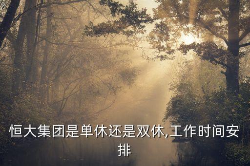 恒大集團(tuán)是單休還是雙休,工作時間安排