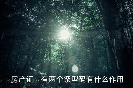  房產(chǎn)證上有兩個(gè)條型碼有什么作用
