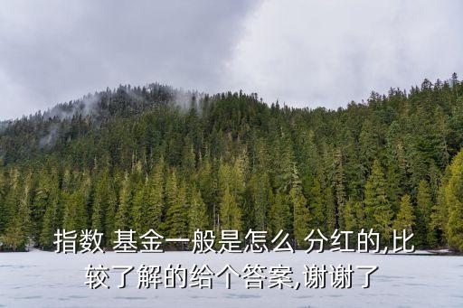  指數(shù) 基金一般是怎么 分紅的,比較了解的給個(gè)答案,謝謝了