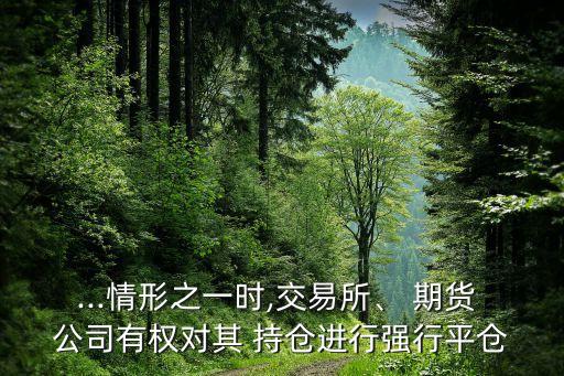 ...情形之一時(shí),交易所、 期貨 公司有權(quán)對(duì)其 持倉(cāng)進(jìn)行強(qiáng)行平倉(cāng)