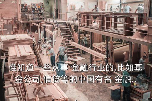 誰(shuí)知道一些從事 金融行業(yè)的,比如基金公司,信貸等的中國(guó)有名 金融...