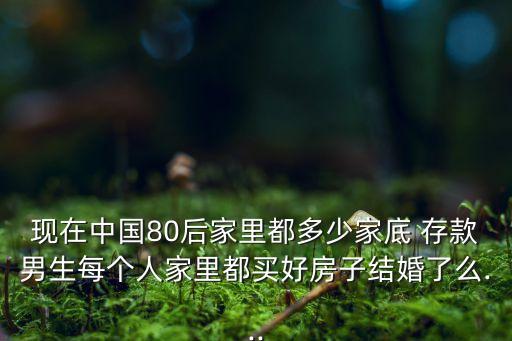 現(xiàn)在中國(guó)80后家里都多少家底 存款男生每個(gè)人家里都買(mǎi)好房子結(jié)婚了么...