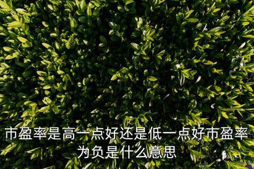 市盈率是高一點(diǎn)好還是低一點(diǎn)好市盈率為負(fù)是什么意思