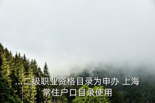 ...二級職業(yè)資格目錄為申辦 上海常住戶口目錄使用