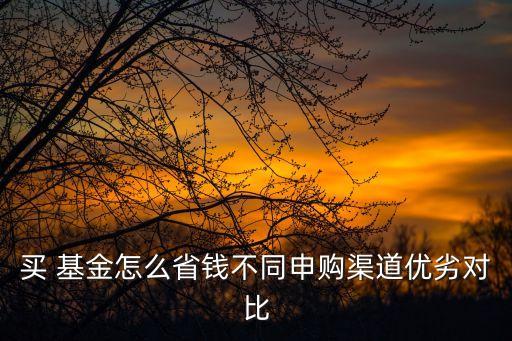 買 基金怎么省錢不同申購渠道優(yōu)劣對比