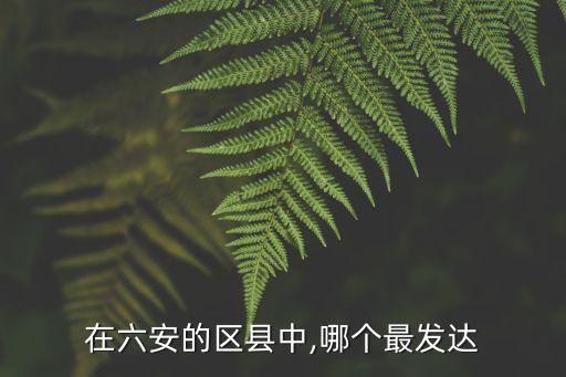 在六安的區(qū)縣中,哪個最發(fā)達