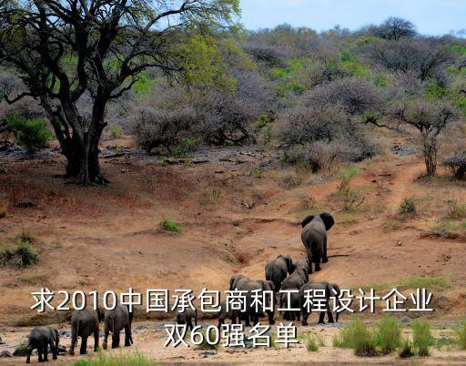 求2010中國承包商和工程設(shè)計企業(yè)雙60強(qiáng)名單