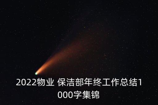 2022物業(yè) 保潔部年終工作總結1000字集錦