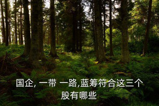 國(guó)企, 一帶 一路,藍(lán)籌符合這三個(gè)股有哪些