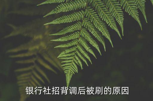  銀行社招背調后被刷的原因