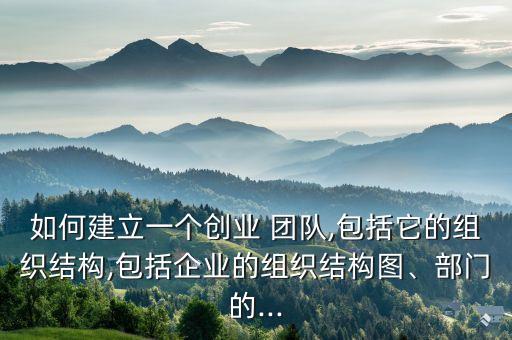 如何建立一個創(chuàng)業(yè) 團隊,包括它的組織結(jié)構(gòu),包括企業(yè)的組織結(jié)構(gòu)圖、部門的...