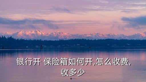  銀行開 保險箱如何開,怎么收費(fèi),收多少