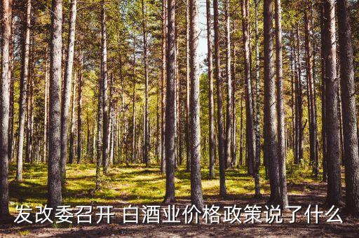 發(fā)改委召開(kāi) 白酒業(yè)價(jià)格政策說(shuō)了什么