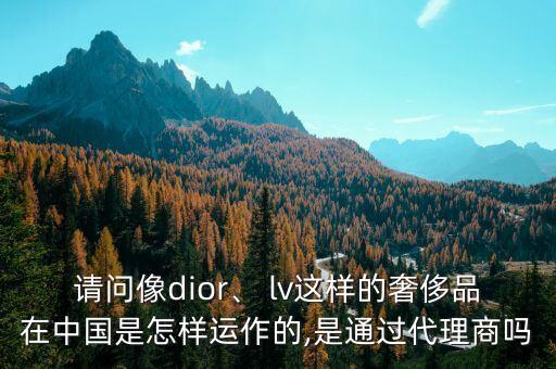 請問像dior、 lv這樣的奢侈品在中國是怎樣運(yùn)作的,是通過代理商嗎