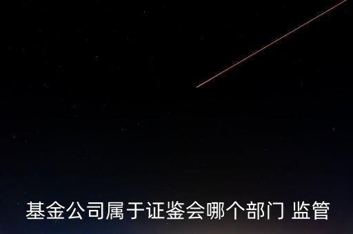  基金公司屬于證鑒會(huì)哪個(gè)部門(mén) 監(jiān)管