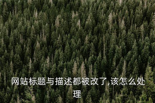  網(wǎng)站標(biāo)題與描述都被改了,該怎么處理