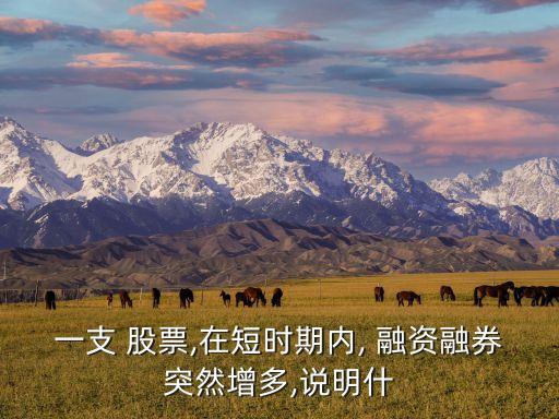 一支 股票,在短時(shí)期內(nèi), 融資融券突然增多,說(shuō)明什