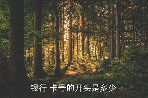 銀行 卡號(hào)的開頭是多少