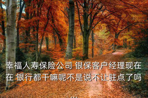幸福人壽保險公司 銀?？蛻艚?jīng)理現(xiàn)在在 銀行都干嘛呢不是說不讓駐點了嗎...