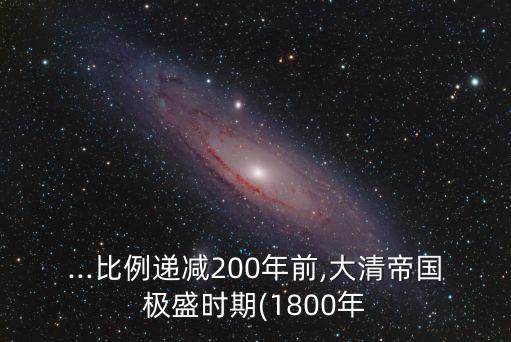 ...比例遞減200年前,大清帝國極盛時(shí)期(1800年