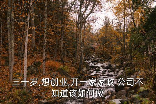 三十歲,想創(chuàng)業(yè),開(kāi)一家家政 公司不知道該如何做