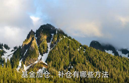  基金加倉(cāng)、補(bǔ)倉(cāng)有哪些方法