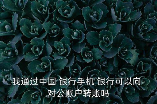 我通過中國(guó) 銀行手機(jī) 銀行可以向 對(duì)公賬戶轉(zhuǎn)賬嗎