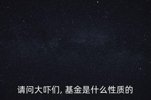請(qǐng)問(wèn)大嚇們, 基金是什么性質(zhì)的