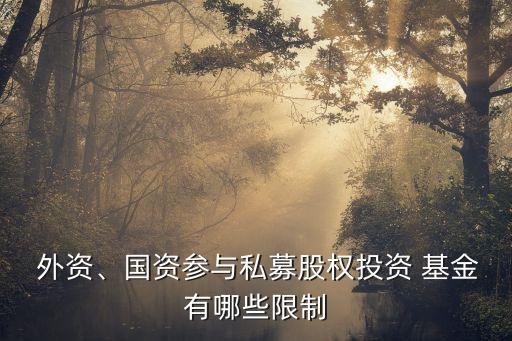  外資、國(guó)資參與私募股權(quán)投資 基金有哪些限制