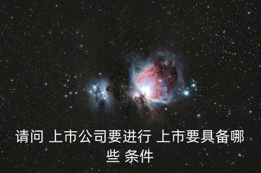 請問 上市公司要進(jìn)行 上市要具備哪些 條件