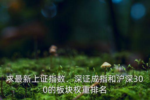 求最新上證指數(shù)、深證成指和滬深300的板塊權(quán)重排名