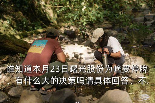 誰(shuí)知道本月23日曙光股份為啥要停牌、有什么大的決策嗎請(qǐng)具體回答、不...