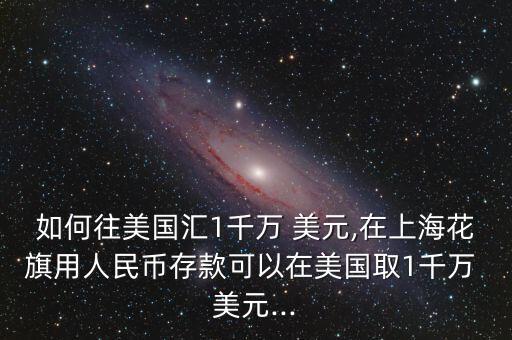 如何往美國匯1千萬 美元,在上?；ㄆ煊萌嗣駧糯婵羁梢栽诿绹?千萬 美元...