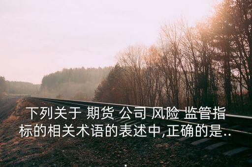 下列關(guān)于 期貨 公司 風(fēng)險 監(jiān)管指標的相關(guān)術(shù)語的表述中,正確的是...