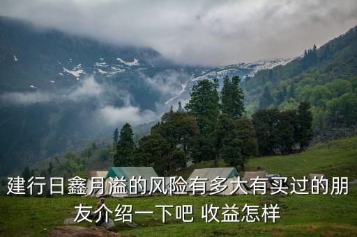 建行日鑫月溢的風(fēng)險(xiǎn)有多大有買(mǎi)過(guò)的朋友介紹一下吧 收益怎樣