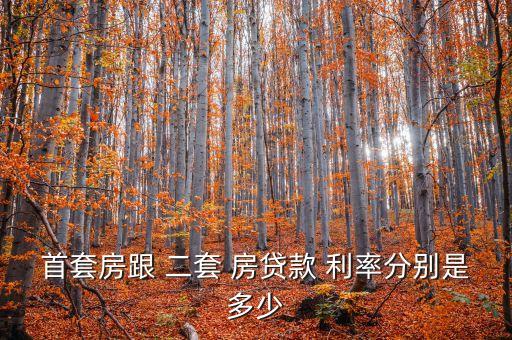 首套房跟 二套 房貸款 利率分別是多少